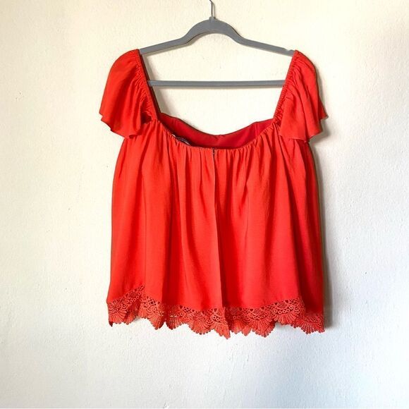 Lovers + Friends Life's A Beach Red Coral Crop Top Size L - Picture 6 of 8